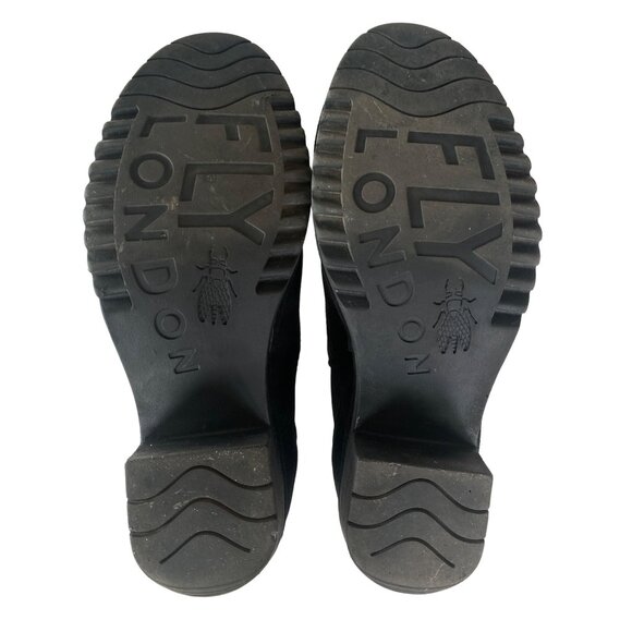 FLY London Leather Ankle Boots - Wote in Black EU 41 US 10 - Picture 9 of 16